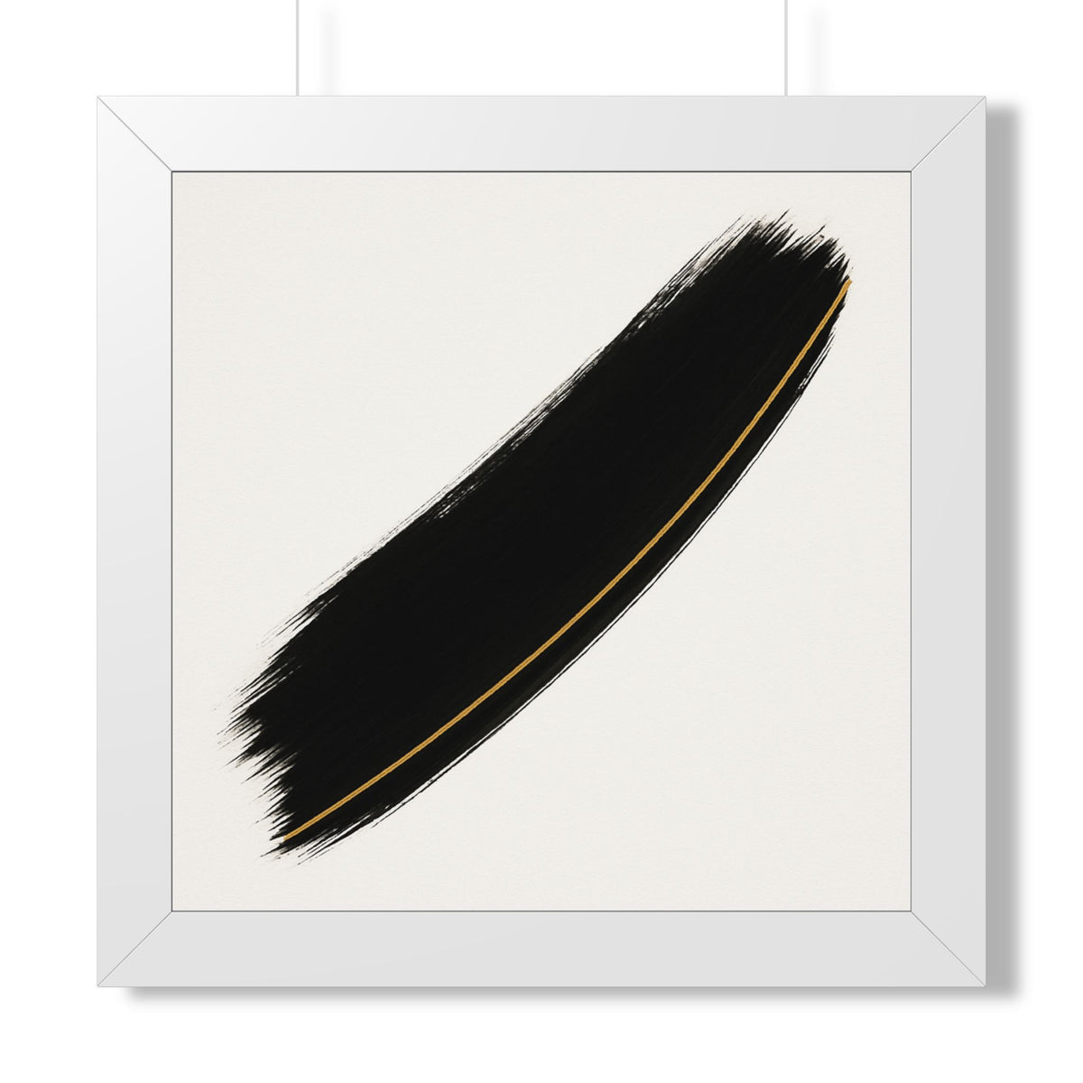 Minimalist Framed Vertical Poster, Black and Gold Wall Art, Modern