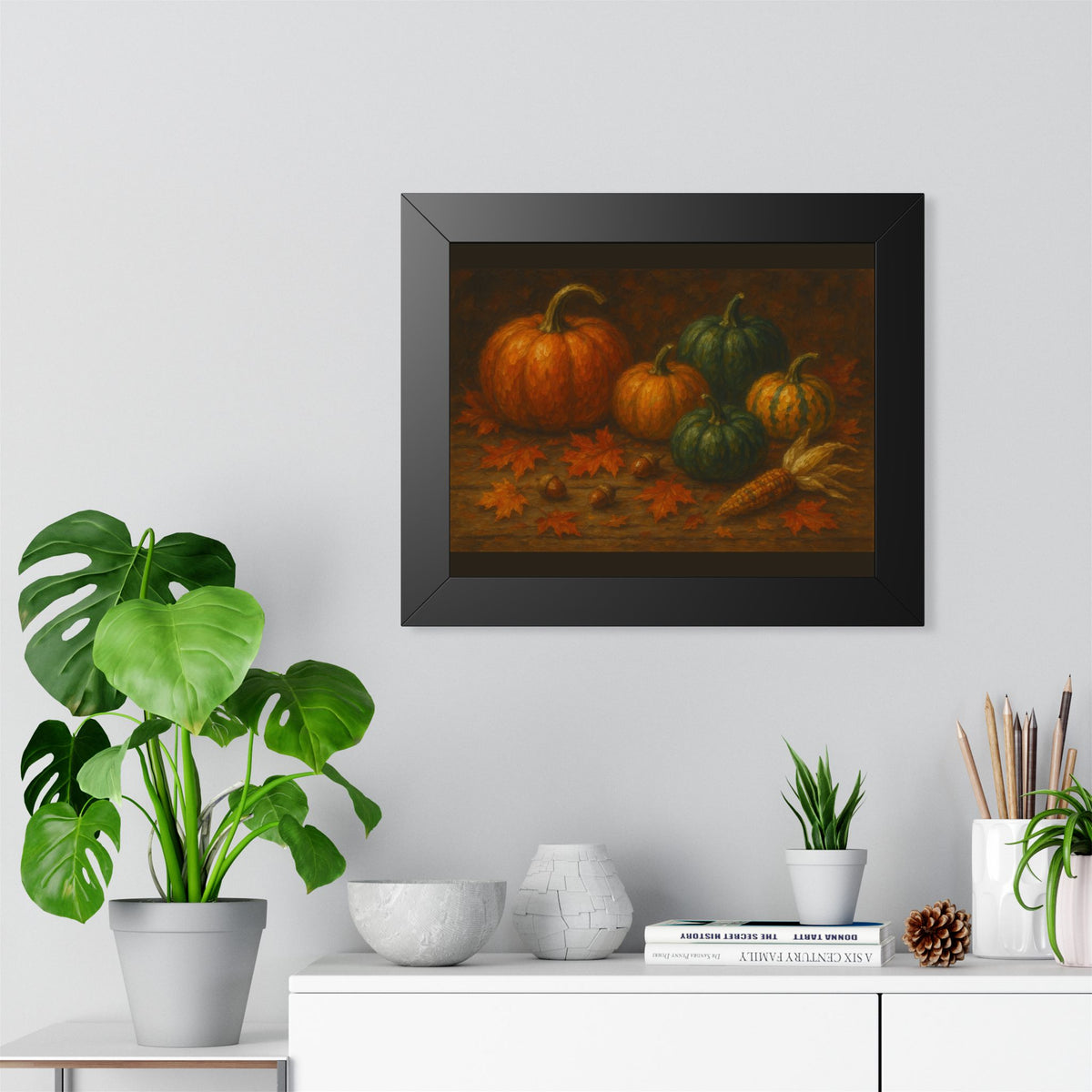 Autumn Harvest Framed Poster - Fall Decorations | Thanksgiving Wall Art | Pumpkin Decor | Seasonal Home Accent | Cozy Vibes