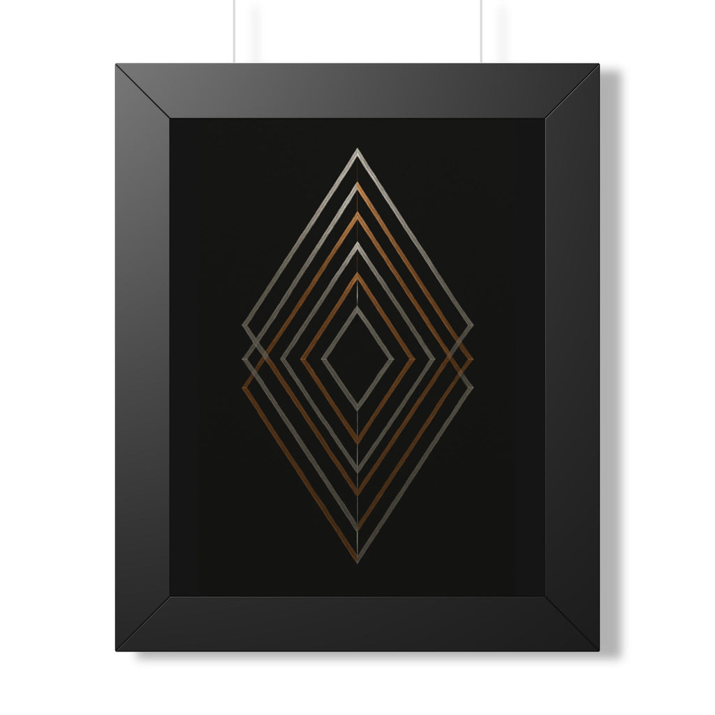 Vertical Poster - Silver and Gold Geometric Diamonds