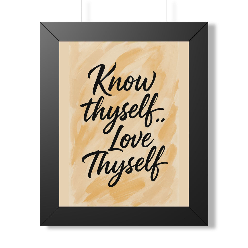 Vertical Poster - 'Know Thyself Love Thyself' Beige Background