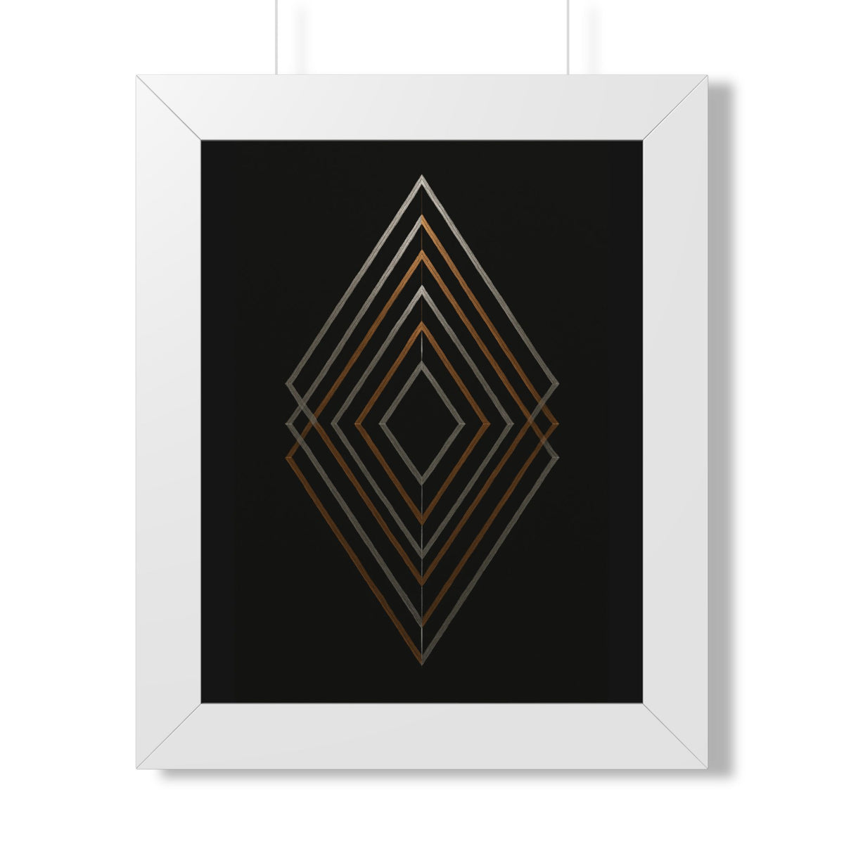 Vertical Poster - Silver and Gold Geometric Diamonds