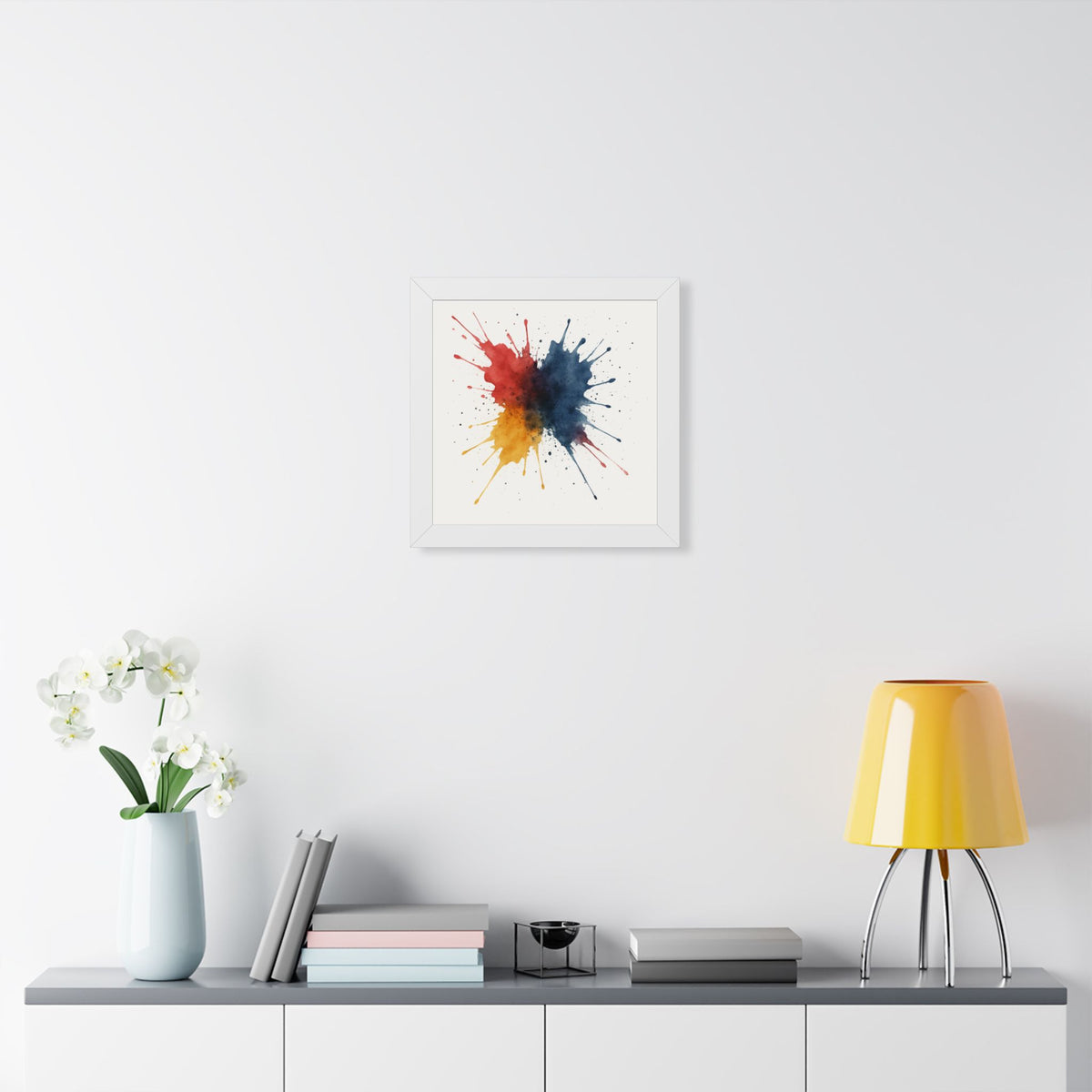 Vibrant Framed Vertical Poster| Abstract Wall Art| Color Splash Decor
