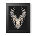 Floral Stag Framed Poster