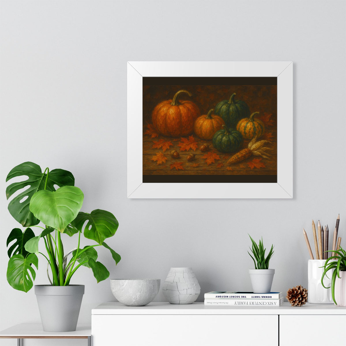 Autumn Harvest Framed Poster - Fall Decorations | Thanksgiving Wall Art | Pumpkin Decor | Seasonal Home Accent | Cozy Vibes
