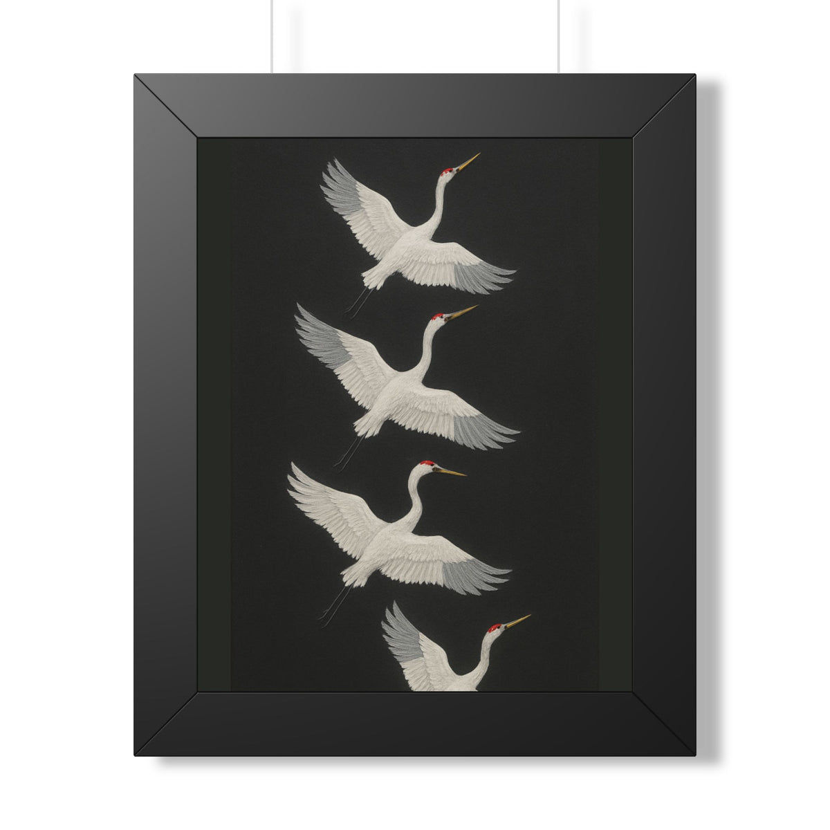 Elegant Crane Framed Vertical Poster