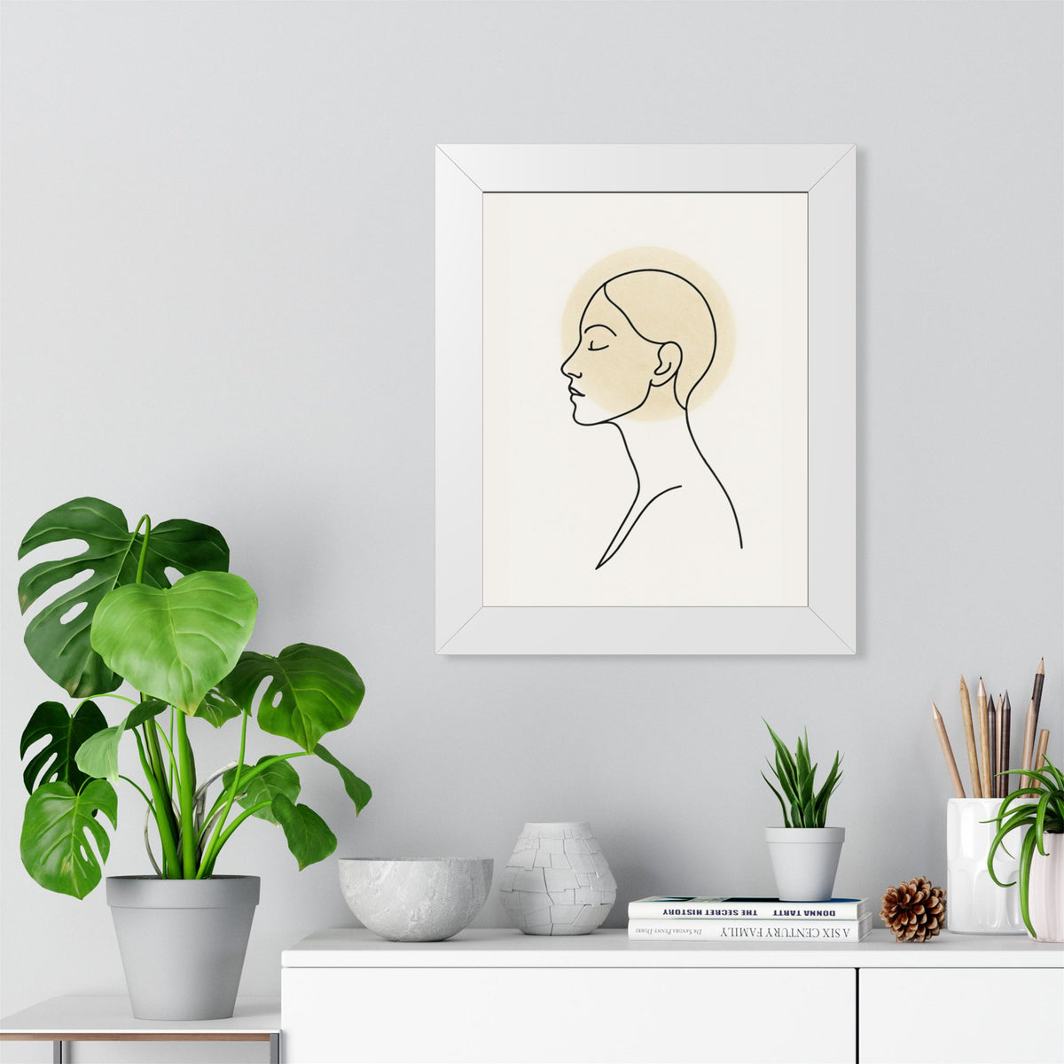 Minimalist Line Art Framed Poster | Serenity Decor | Modern Wall Art | Gift for Her