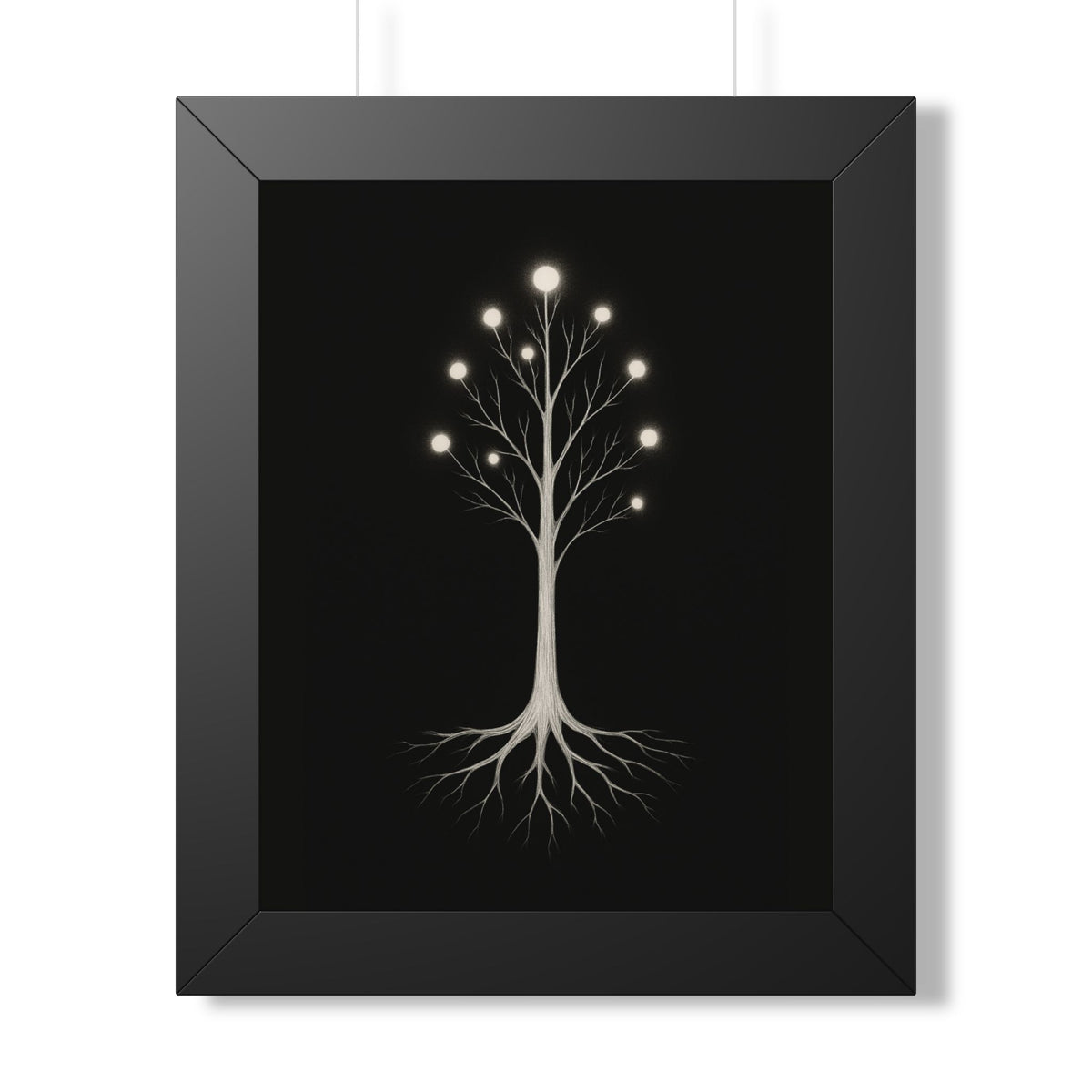 Vertical Poster - Ethereal Tree on Black Background