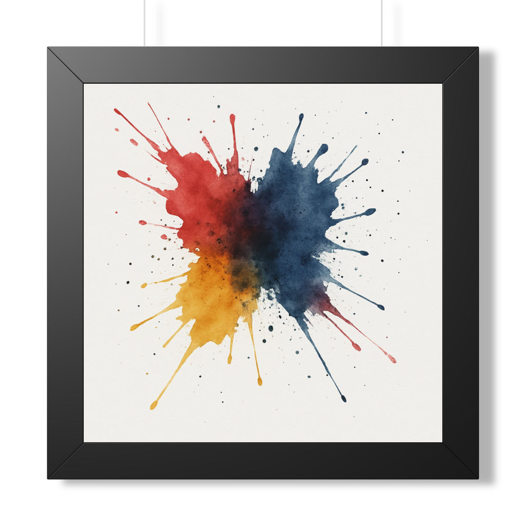 Vibrant Framed Vertical Poster| Abstract Wall Art| Color Splash Decor