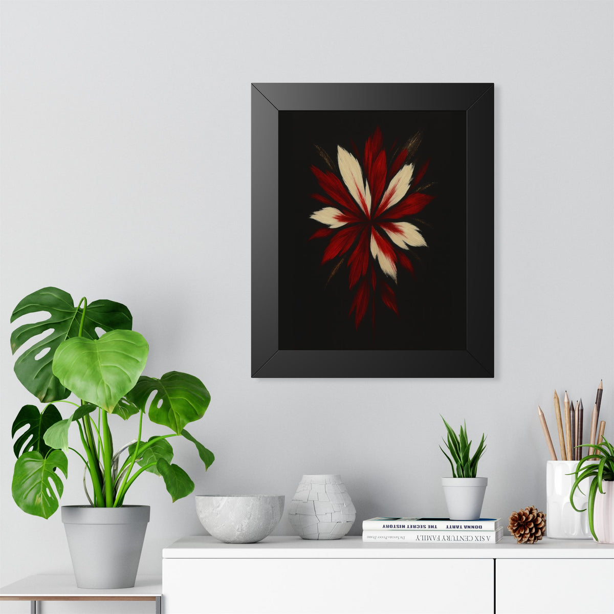 Elegant Floral Framed Vertical Poster
