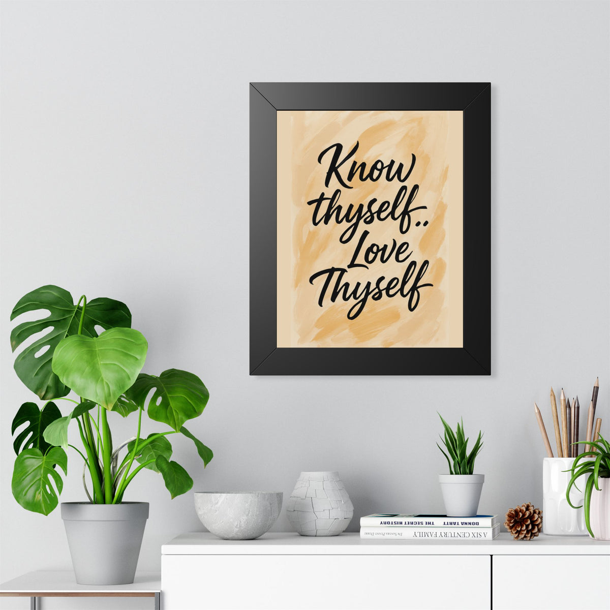 Vertical Poster - 'Know Thyself Love Thyself' Beige Background