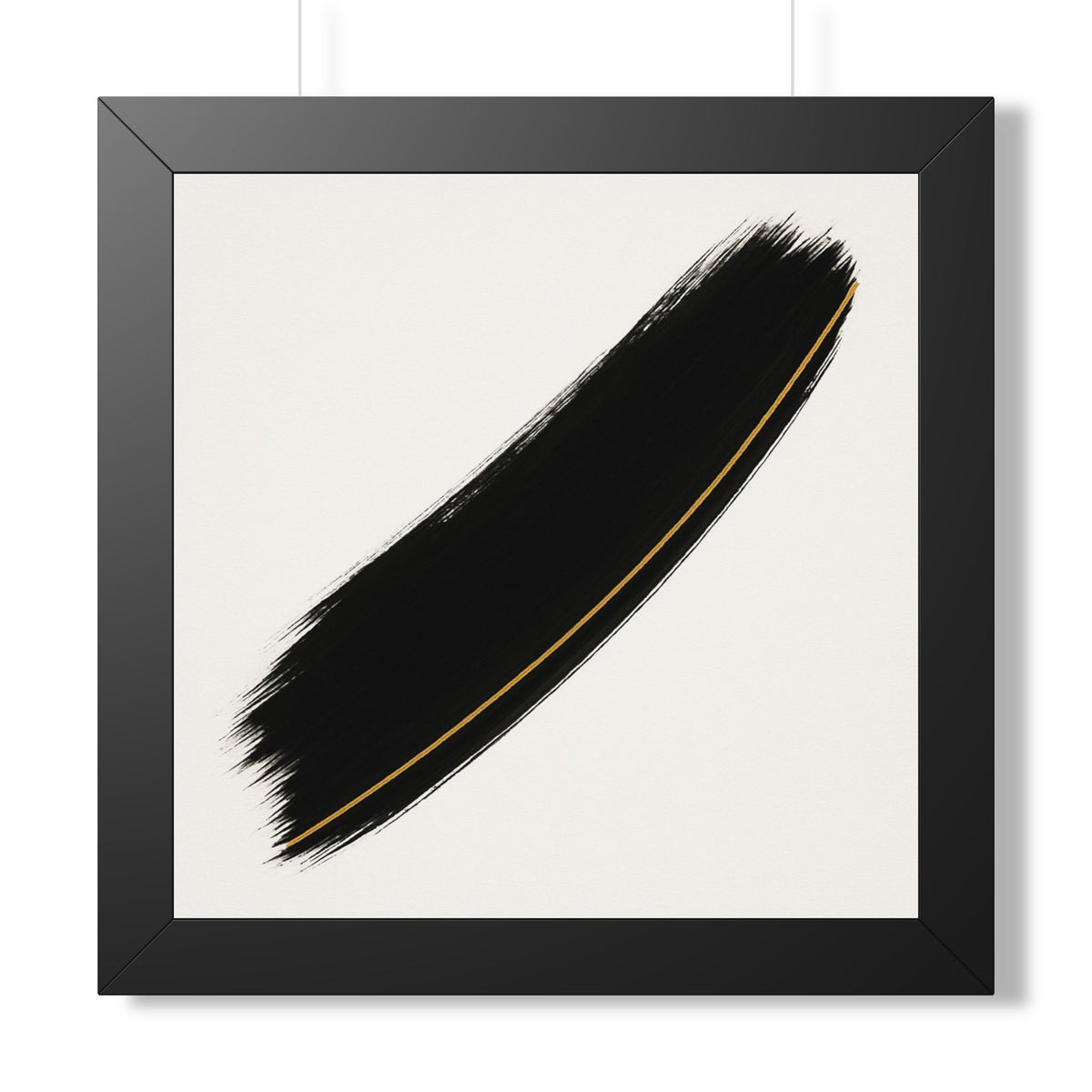 Minimalist Framed Vertical Poster, Black and Gold Wall Art, Modern