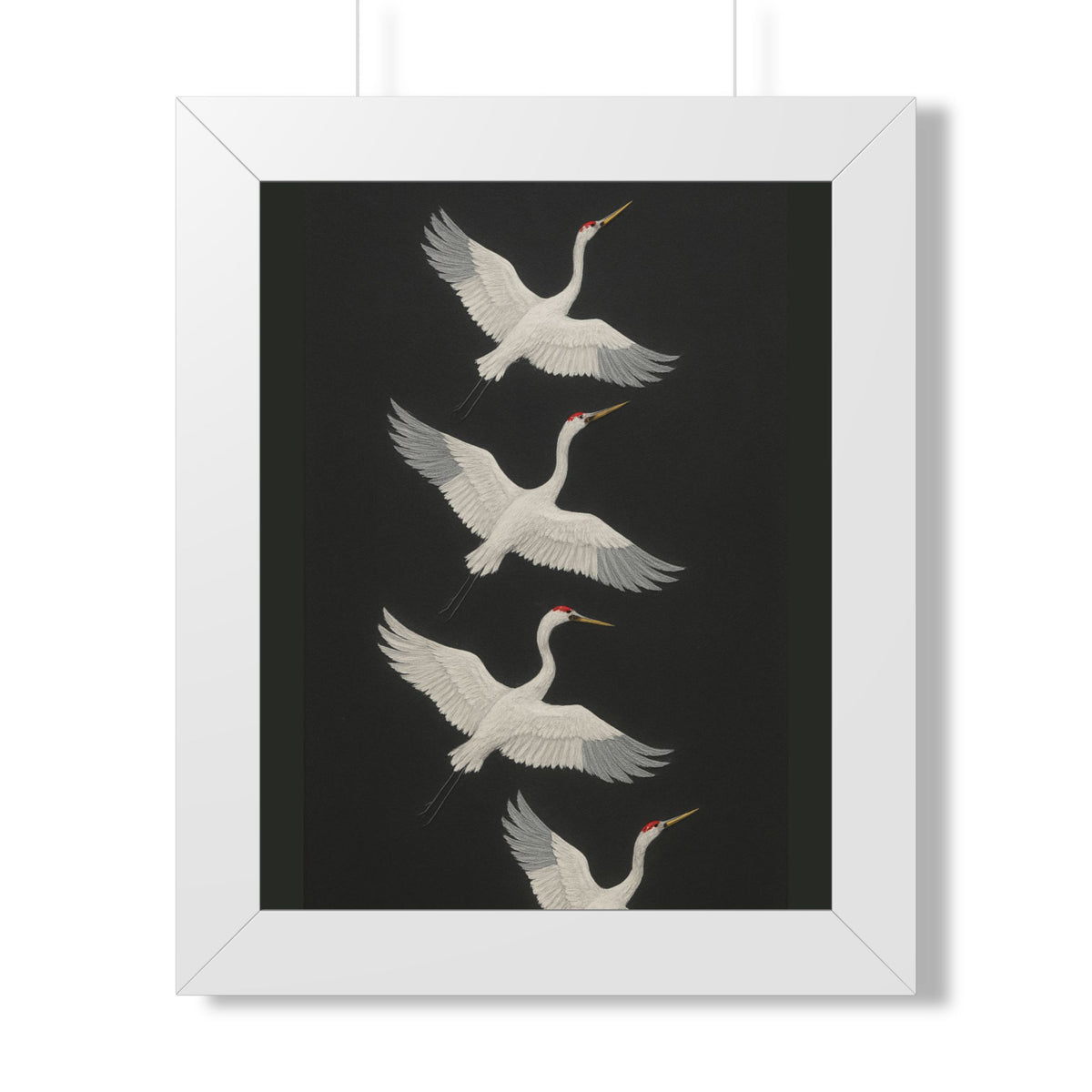 Elegant Crane Framed Vertical Poster