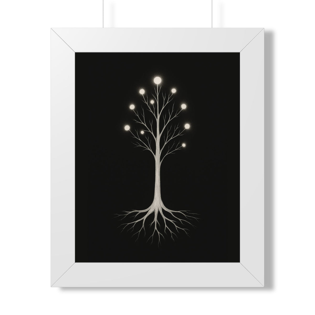 Vertical Poster - Ethereal Tree on Black Background