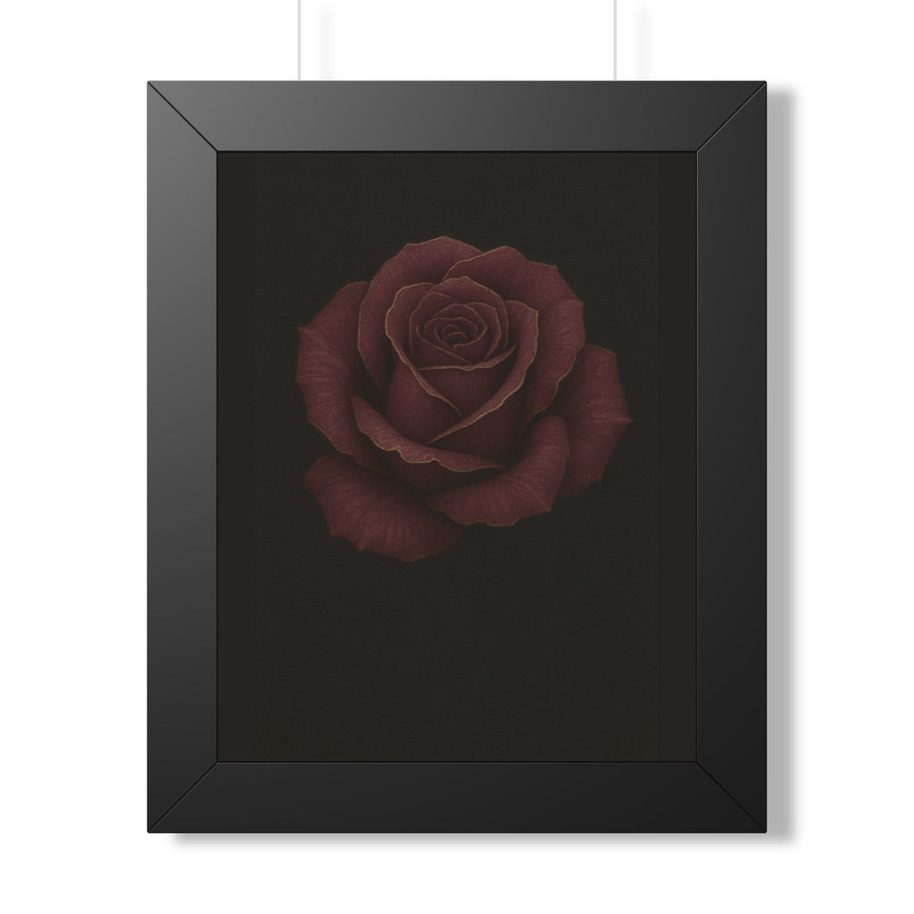 Elegant Rose Framed Vertical Poster, Wall Art